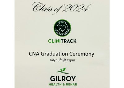 The program for CNA graduation July 2024